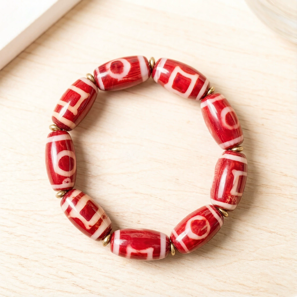 Бусины Dzi с процессом проникновения крови Кирин размером 1 см X 2 см с яркими цветами и высоким содержанием масла идеально прозрачны своими руками