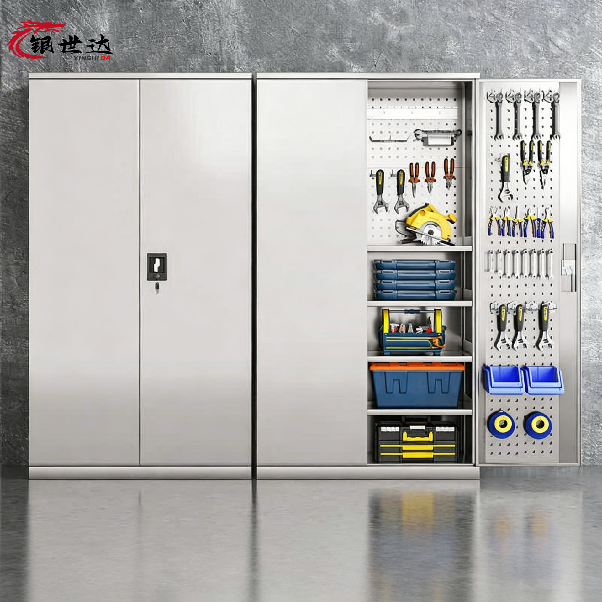 Stainless Steel Tool Cabinet Hardware Parts Drawer Cabinet Factory Workshop Rust-Proof Storage Cabinet Parts Storage Tool Cart