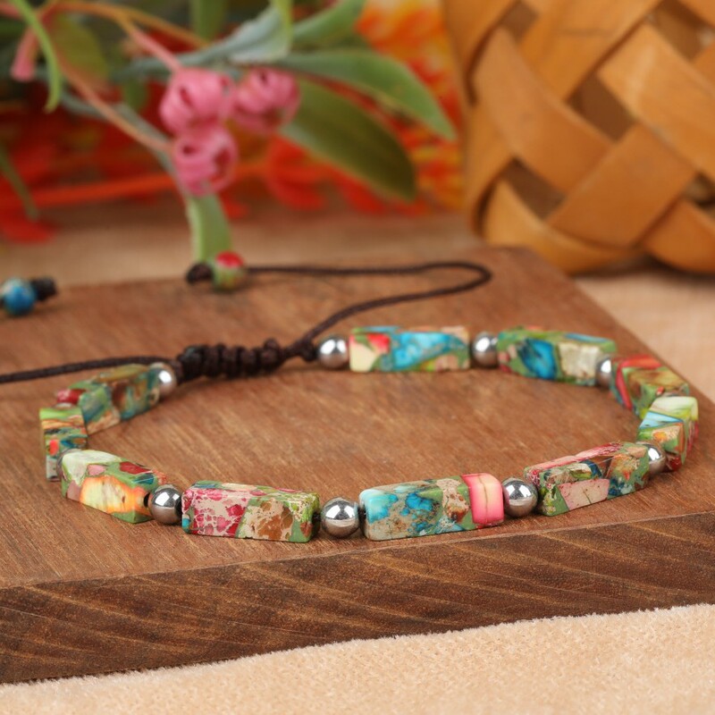 Cross-Border Handmade Woven Bracelets, Bohemian Holiday Bracelets, Women's Colorful Stone Bracelets, Yoga Colorful Bracelets Cross-Border Handmade Woven Bracelets, Bohemian Holiday Bracelets, Women's Colorful Stone Bracelets, Yoga Colorful Bracelets