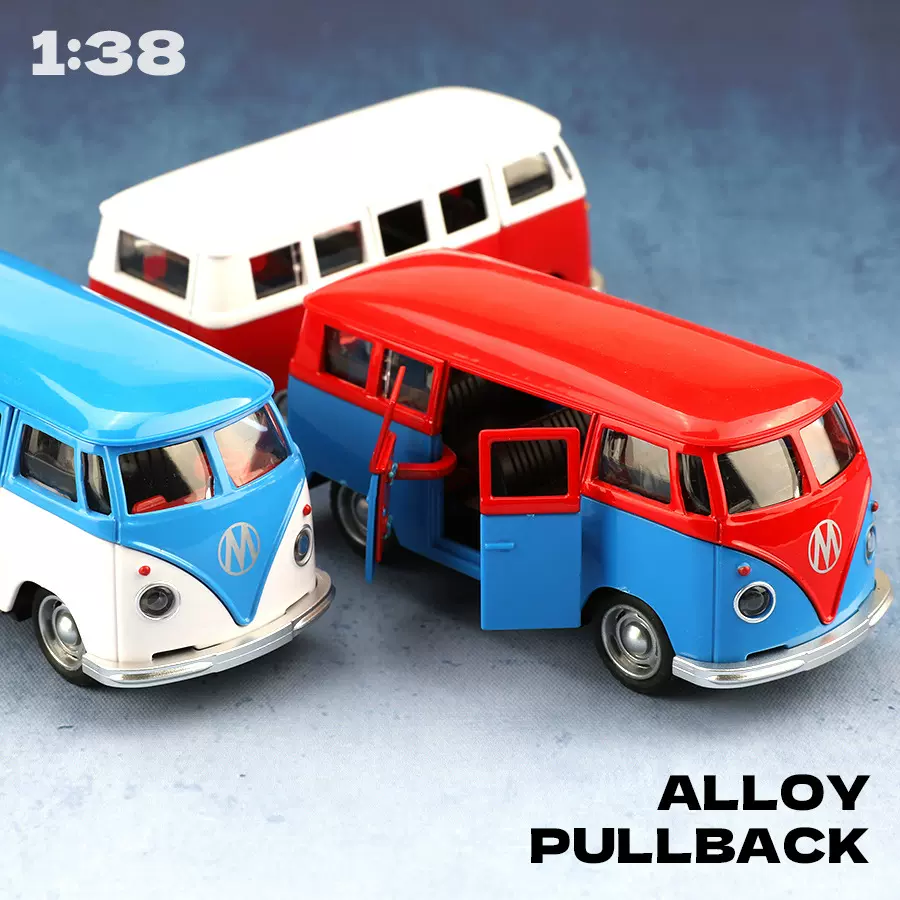 1:38复古经典T1巴士合金汽车模型仿真老爷车玩具车汽车摆件批发