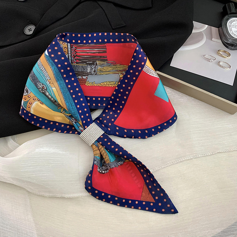 Bufandas de seda larga damas coreanas nuevas bufandas delgadas de cabello correa de cabello temperamento bufandas de seda al por mayor