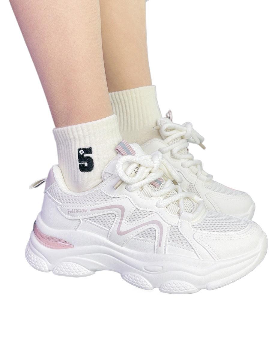 Zapatos de papá de malla para mujer 2025 nuevos zapatos de mujer de suela gruesa de primavera y verano para mujer zapatos deportivos casuales de suela suave antideslizante para mujer