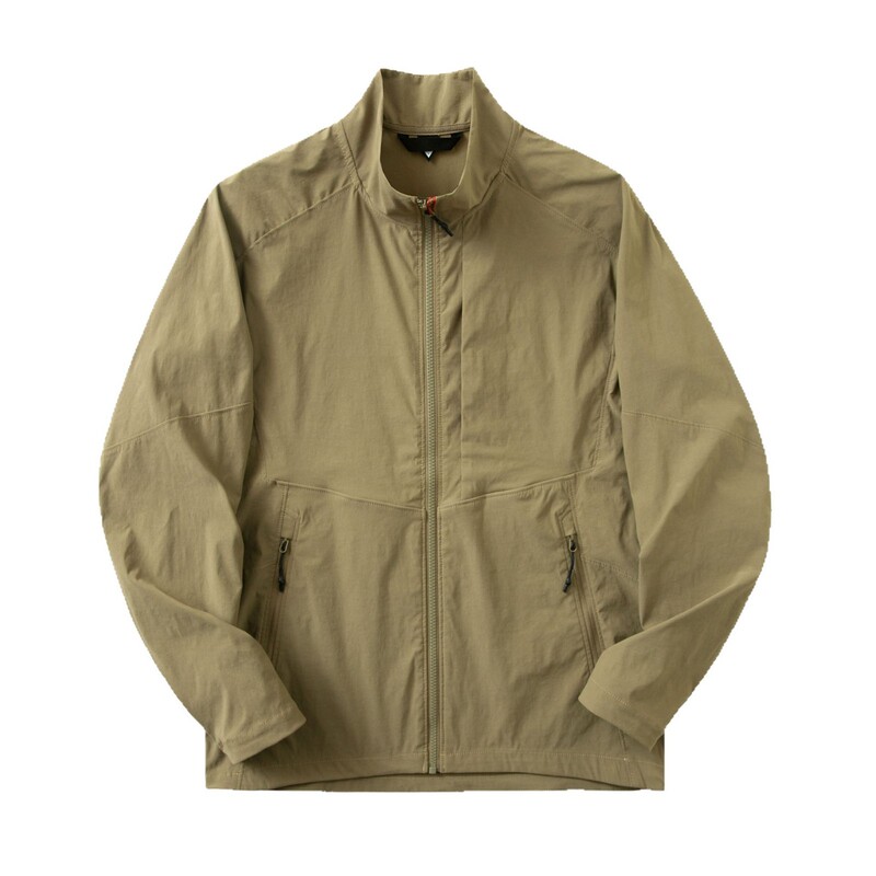 Wind Shield Stand Collar Jacket Washed Men's Medium Weight Three-Dimensional Jacket Spring Outdoor Sports Spring and Autumn Soft Shell Jacket