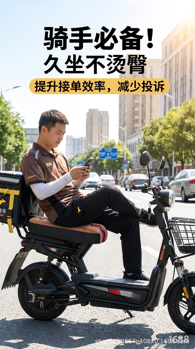 Electric Scooter Heat-Insulating Anti-Slip Ice Silk Seat Cover, Electric Vehicle Seat Cover, Sun-Proof Breathable Scooter Motorcycle Seat Cover