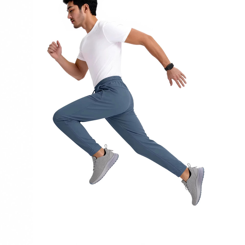 Men's Tapered Zip Pocket Sports Jogging Pants | Elastic Fitness Pants for Running, Training, Daily Casual Wear, Quick-Drying Men's Tapered Zip Pocket Sports Jogging Pants | Elastic Fitness Pants for Running, Training, Daily Casual Wear, Quick-Drying