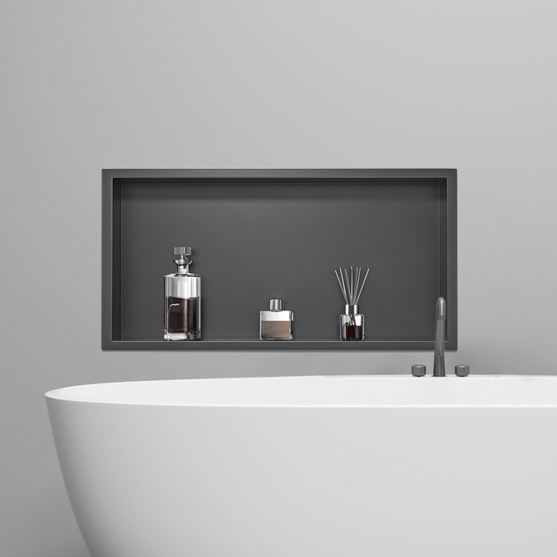 304 Stainless Steel Built-In Wall Niche Hotel Bathroom Wall-Mounted Shelf Storage Built-In Concealed Wall Cabinet Storage