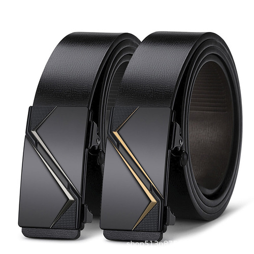 Light luxury belt men's upgraded version automatic buckle two-layer cowhide belt young and middle-aged business versatile cross-border trouser belt