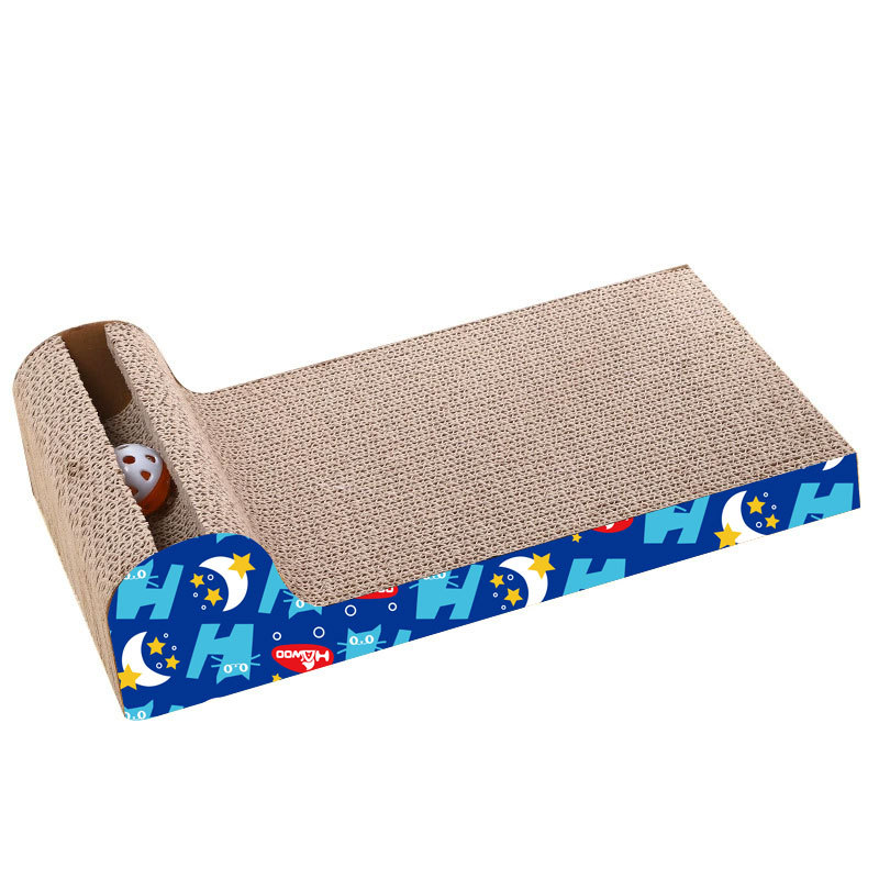 Tablero de agarre para gatos cuidadosamente seleccionado Hawo Pipitao spot al por mayor Plato de garra de pulido de gato de papel corrugado simple tipo M Plato de agarre para gatos resistente al desgaste