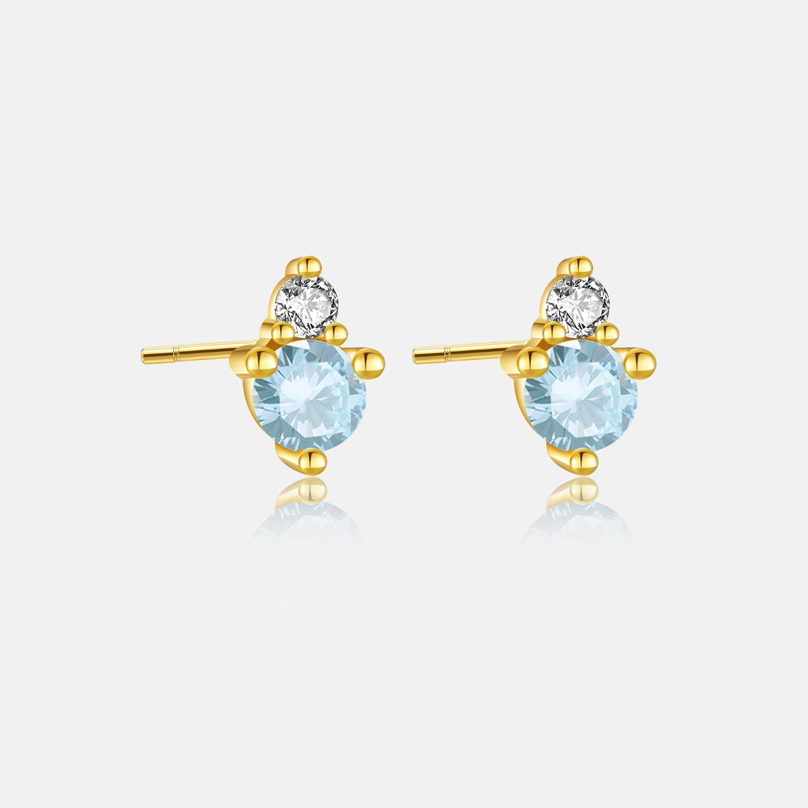4g Weight 0.05µm-0.08µm Gold Plating Thickness Electroplating Gold Plating Process 925 Sterling Silver Ear Needle Material 18K Real Gold Plated Plating Material Birthstone Inlay Material Ear Studs Classification 1 Pair Quantity Holiday, Daily Occasion 925 Sterling Silver Material Round Pattern Women's Gender Casual, Simple Style Style Inlay Craft 1 Pair 925 Sterling Silver Birthstone Round Ear Studs 7