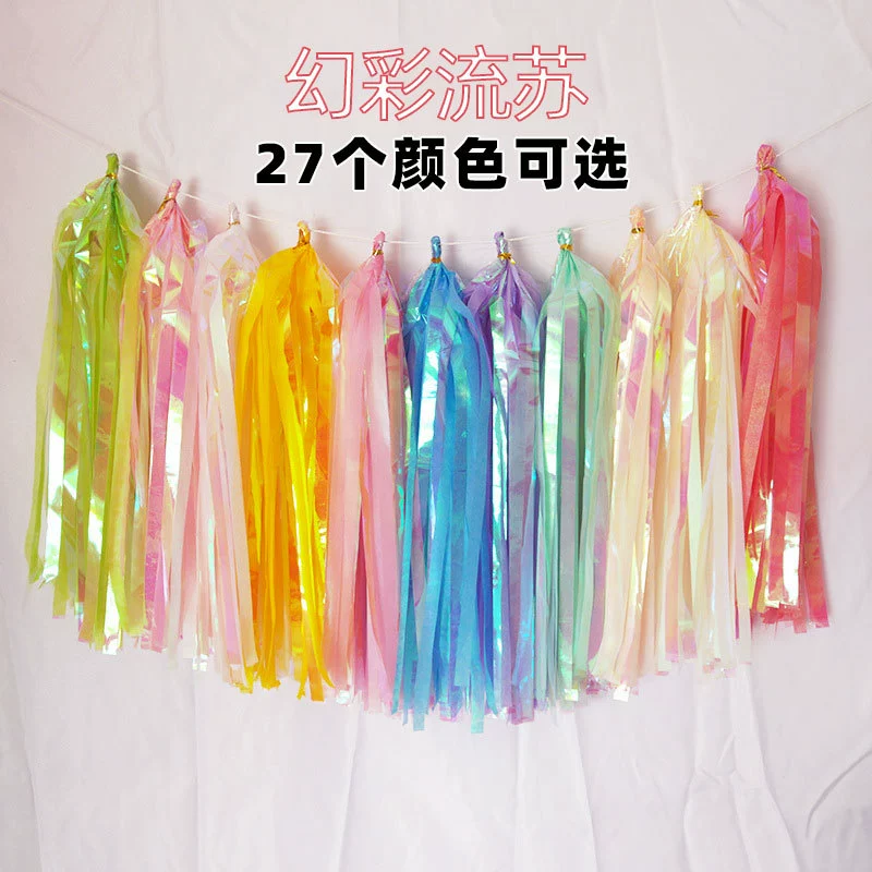 Цветная алюминиевая пленка бумажная кисточка 5/сумка цветок Свадьба День рождения сцена макет лента европейские и американские товары для вечеринок оптом