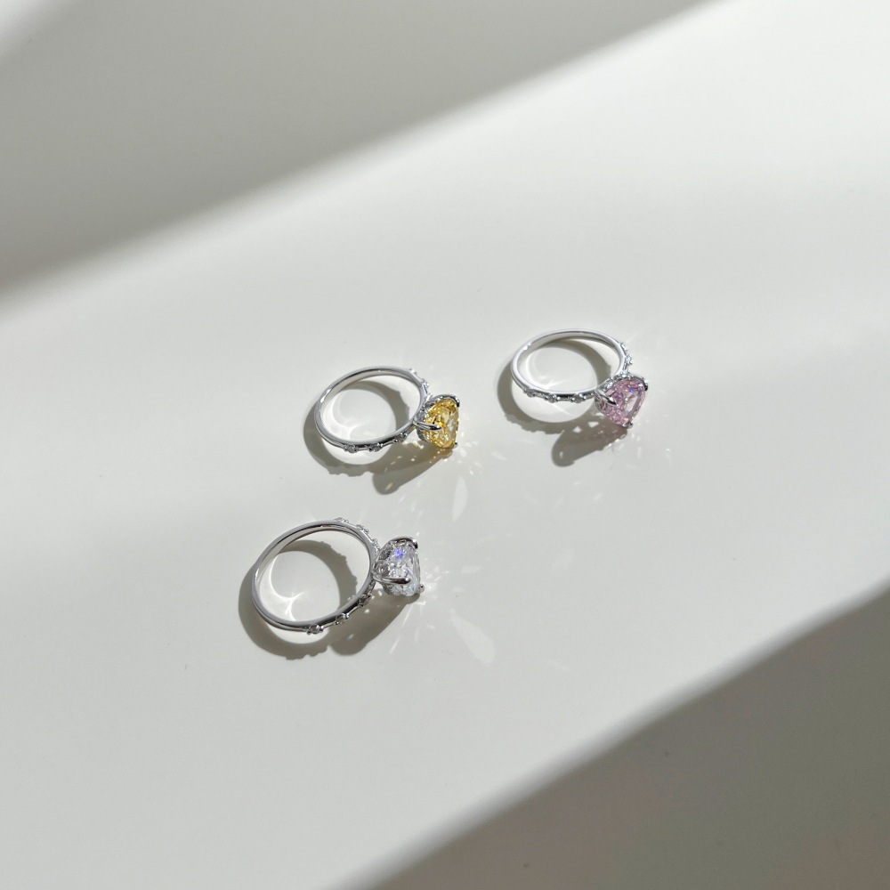 3g Weight Zircon Inlay Material Rings Classification 1 Piece Quantity Daily Occasion 925 Sterling Silver Material Heart Shape Pattern Women's Gender Plating Design Elegant Style 925 Sterling Silver Zircon Heart Shape Rings 925 Sterling Silver Rings 38