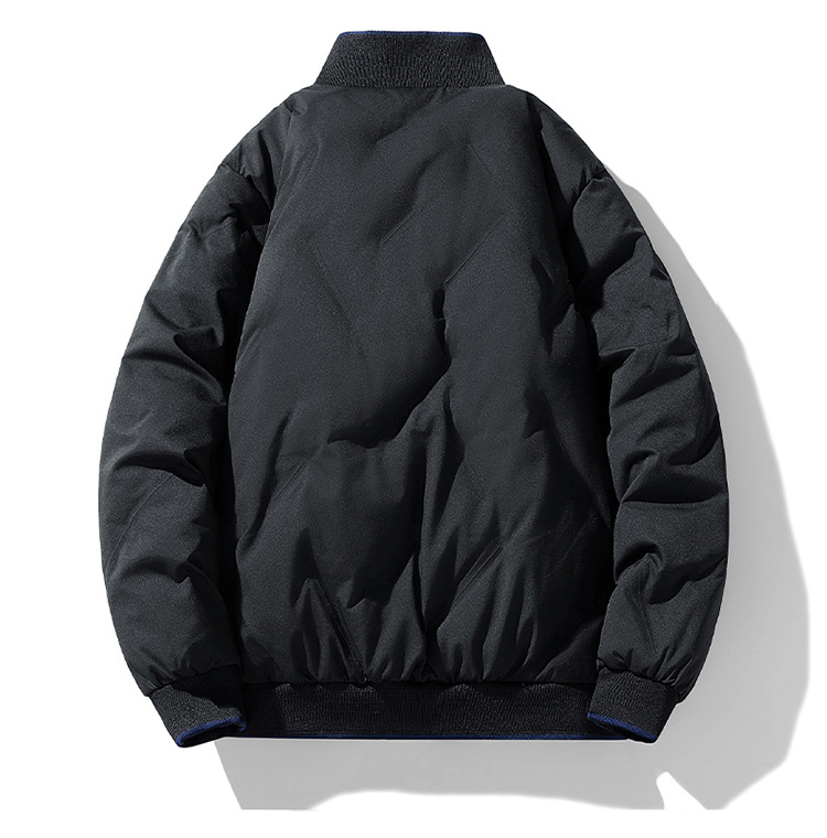 Large Size Padded Jacket Men's Baseball Collar Padded Jacket Casual Loose Warm Thickened Couple Padded Jacket_viptrois.com