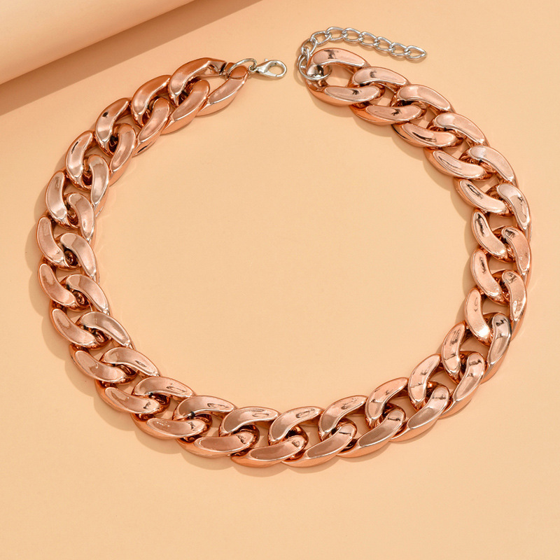 Arylic Chain Material Vintage Style Color Block Solid Color Acrylic Chain Necklaces Wholesale