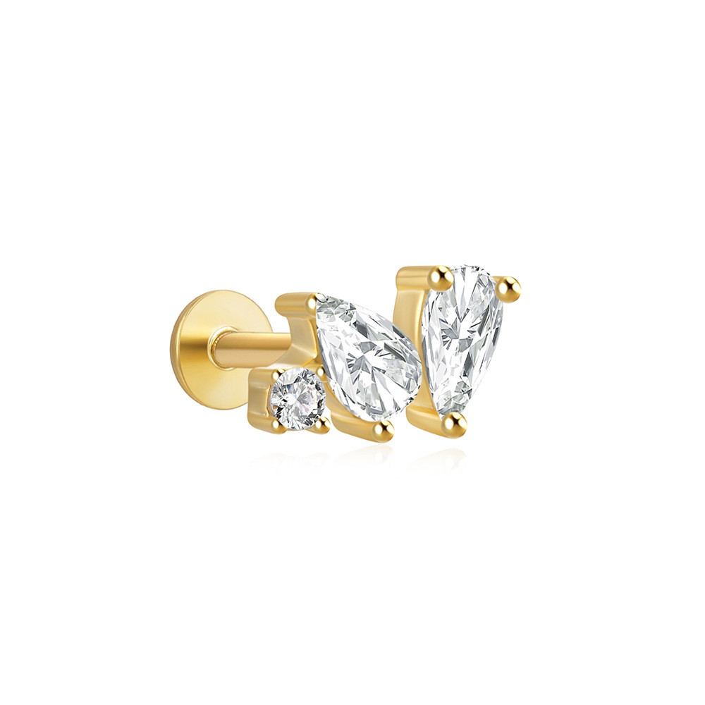 2g Weight Zircon Inlay Material Ear Studs Classification 1 Piece Quantity Daily Occasion 925 Sterling Silver Material Geometric Pattern Women's Gender Plating Design Simple Style Style 1 Piece Ear Cartilage Rings & Studs Simple Style Geometric 925 Sterling Silver Plating Zircon 96