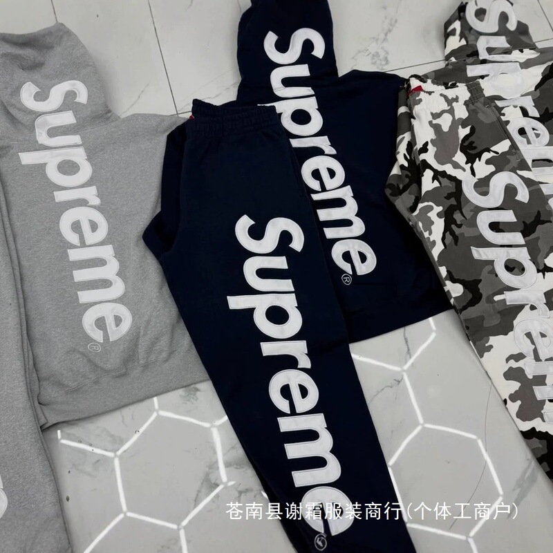 In stock: Supreme 26SS Satin Applique Hooded sweatshirt, wholesale
