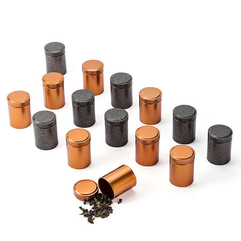 茶叶罐小号茶盒茶罐金属迷你扣盖马口铁茶叶小罐大红袍岩茶小泡罐