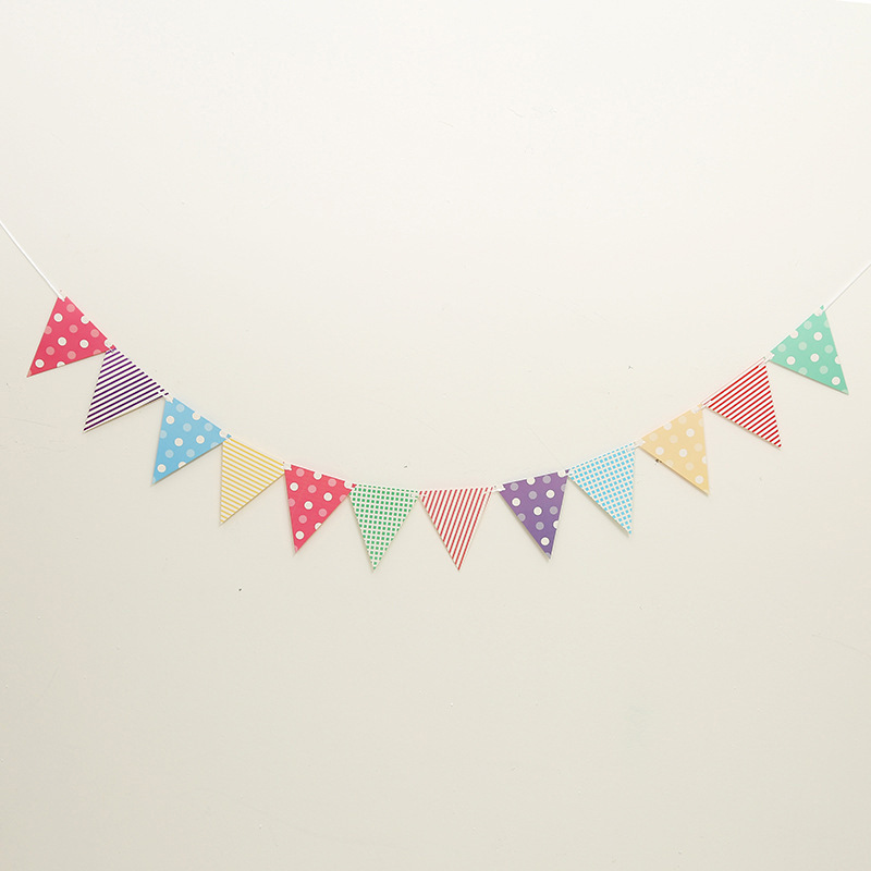 Guirlande anniversaire motif triangle coloré décoration_voghion.com