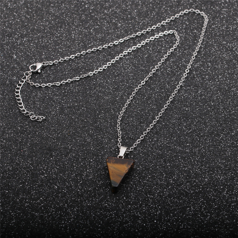 Fashion triangle semi-precious stainless steel necklace wholesale
