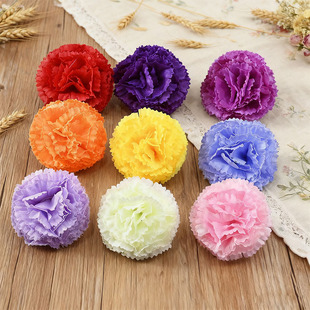 Simulated carnation flower head wedding background flower wall road flower arrangement DIY accessories fake flower head garland material silk flower
