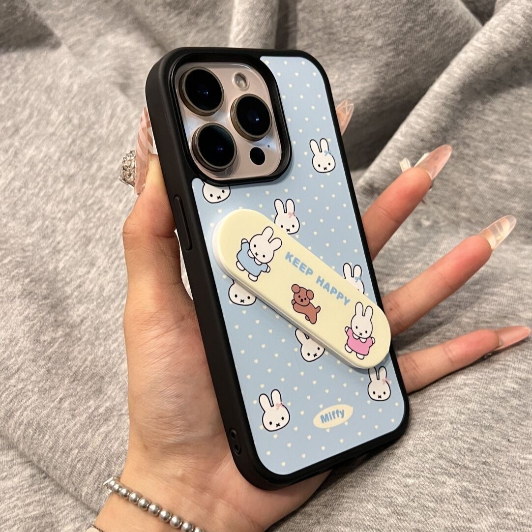 Blue Miffy conejo para Apple 16 estuche de teléfono 13 estuche de protección para iPhone 15 divertido 14 dibujos animados 12 suave 11