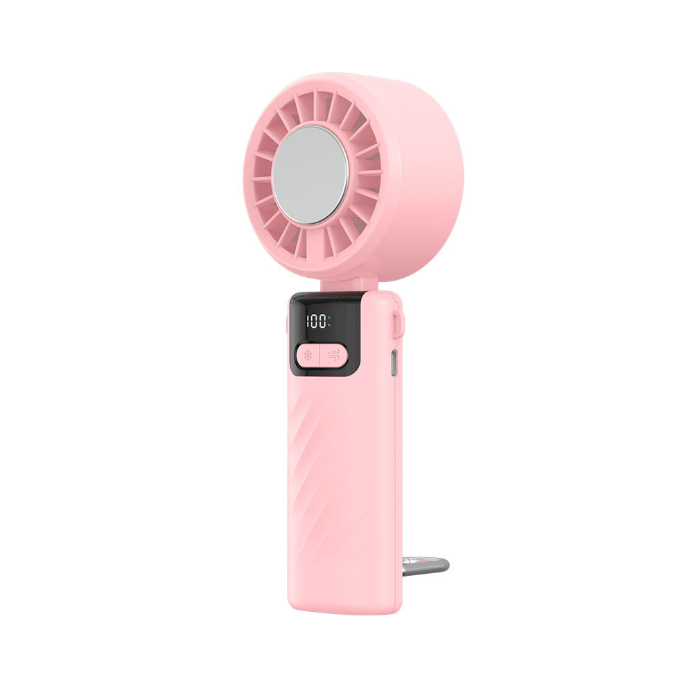 Handzame mini-ventilator met digitaal display, snelle USB-aansluiting voor koeling en ijstherapie, een modern huishoudelijk apparaat._voghion.com