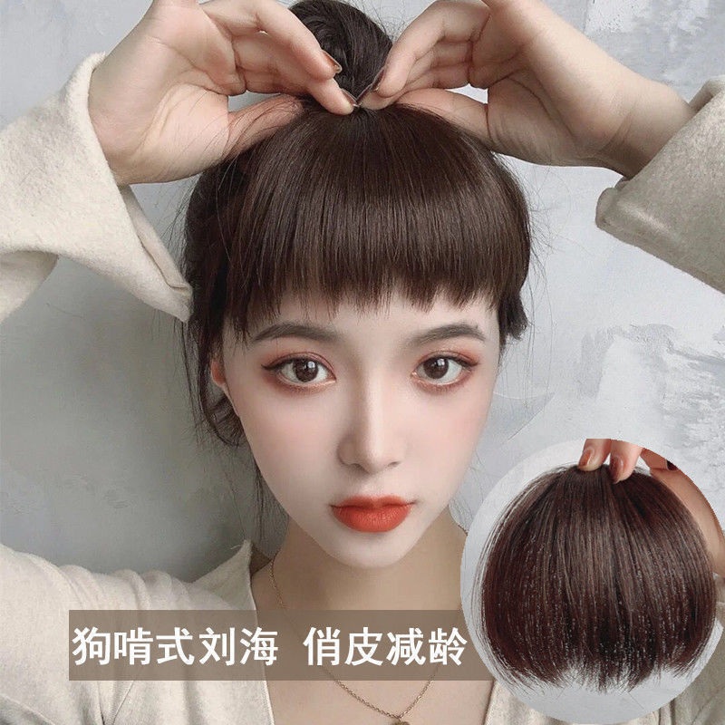 Real human hair bangs wig female real human hair natural forehead bangs Internet celebrity fake bangs hair piece traceless hair stick Real human hair bangs wig female real human hair natural forehead bangs Internet celebrity fake bangs hair piece traceless hair stick