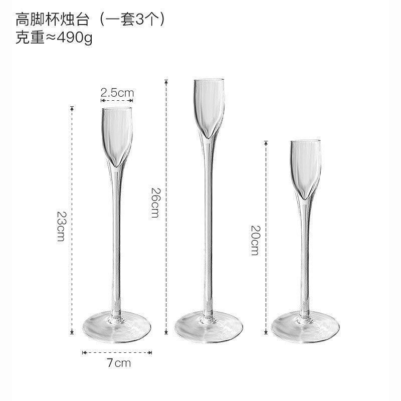 ヨーロッパ風のロマンチックな夕食の燭台の復古欧米式の現代的な食卓のアイデアの道具はアメリカ式のガラスの燭台を並べます。|undefined