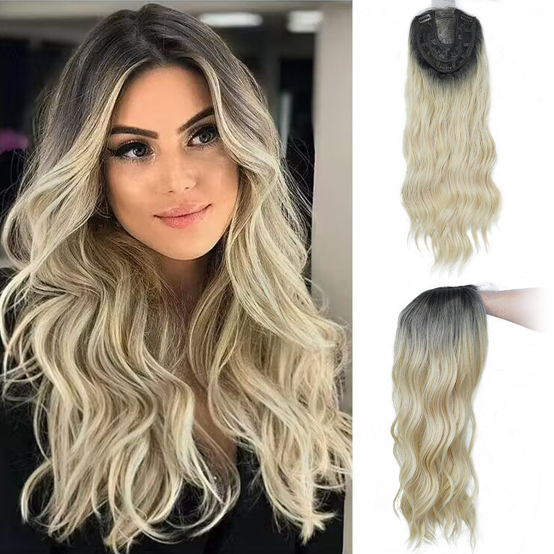 temu hitus wig mid-length curly hair hand-woven front lace dyed long curly hair water ripple wig piece reissue piece