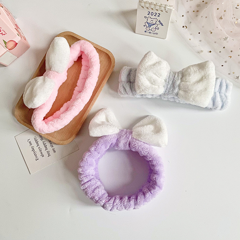 Estilo coreano simple creativo coral terciopelo arco banda para el cabello lindo diadema lavado de cara maquillaje banda para el cabello mujer neta accesorios para el cabello rojo