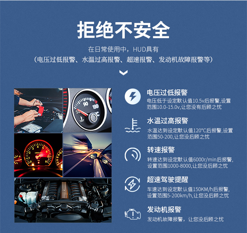 Cross-Border New Product Car Hud Head-Up Display Car Obd Universal High-Definition Portable Driving Computer Display