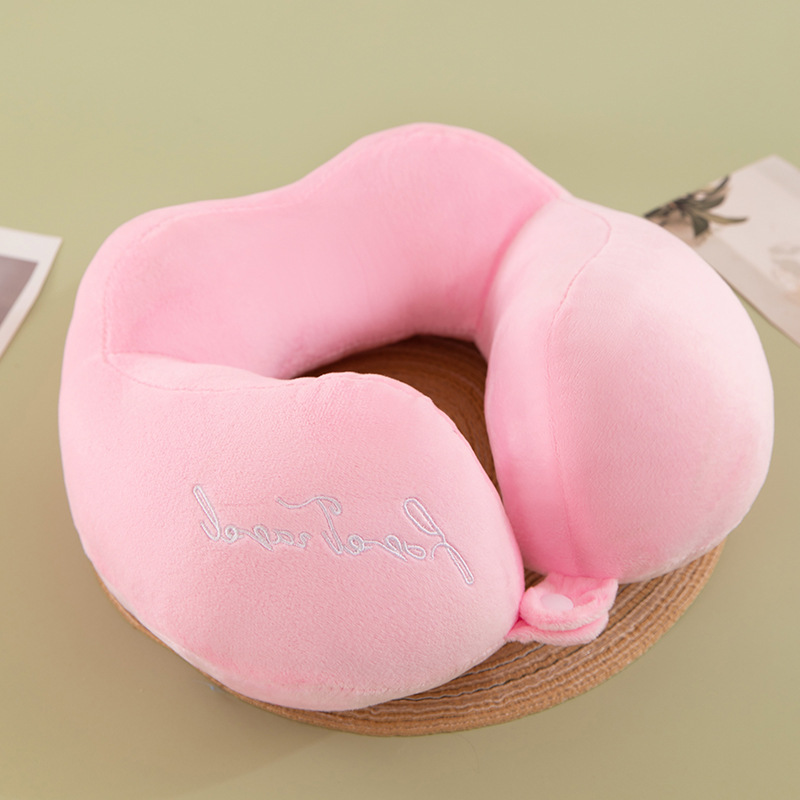 Almohada de Cuello en U de Terciopelo de Cristal y Algodón PP para Viajes y Auto