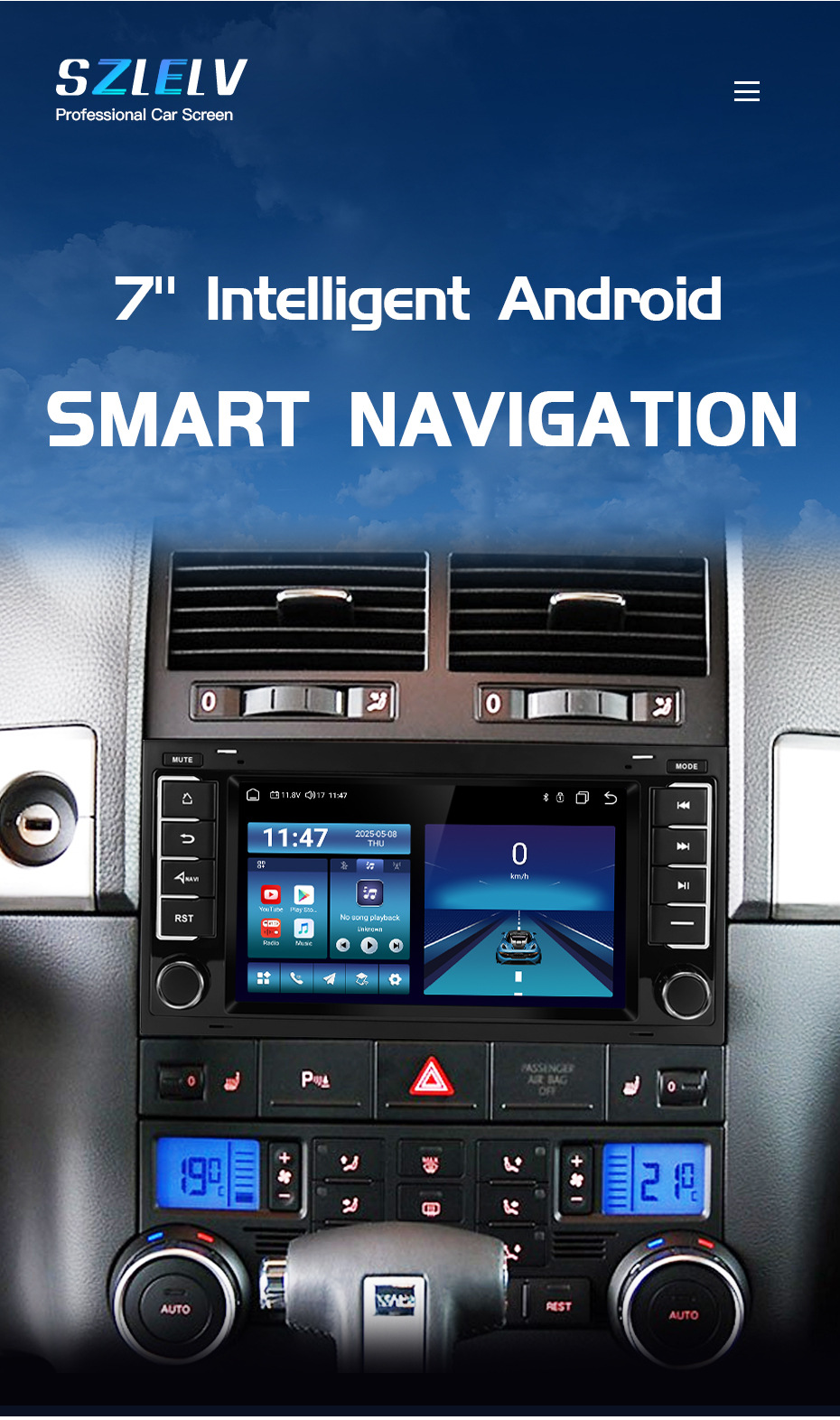 Suitable for Volkswagen Touareg, Multivan T5 Central Control Screen Navigation and Reversing Image