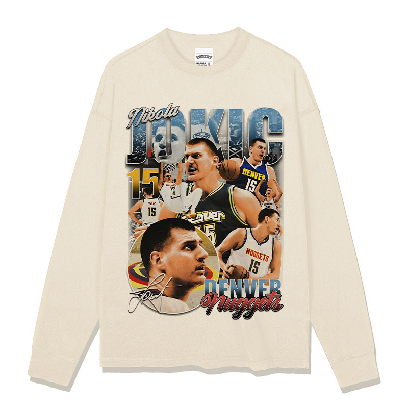 Yorkichi American Star camiseta callejera hip-hop marca de tendencia impresión retro hacer viejo lavado pesado suelto mangas cortas
