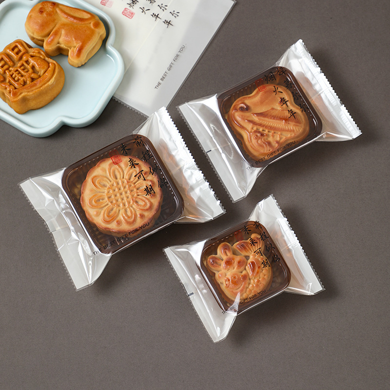 オリジナル中国風月餅包装袋透明文字月餅袋広式月餅機封袋緑豆餅包装袋|undefined