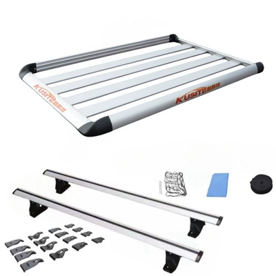 Luggage Frame — Roof rack - silver-single-layer-11-1m-tiger-claw-crossbar-rain-cloth-net-rope-no-punching-required