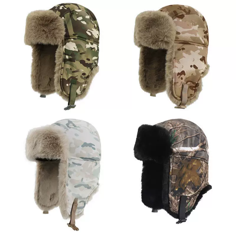 Зимняя шапка Лей Фэн для активного отдыха, утепленная, с флисовой подкладкой, защита ушей, утолщенная, камуфляжная, маска для велоспорта, трансграничная продажа