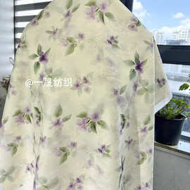 2026秋冬新款针织提花印花布料新中式旗袍汉服童装女装面料批发