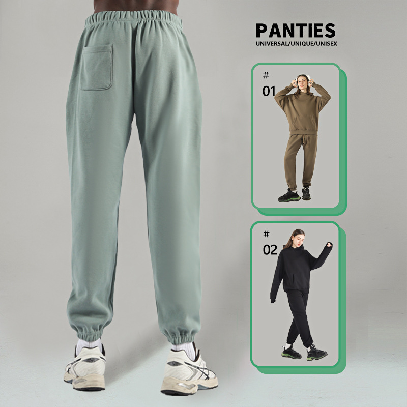 Colección caliente transfronteriza de ropa de hombre europea y americana otoño e invierno nuevos productos más terciopelo engrosado 350g traje de pantalón de suéter de hombre de marca de moda estadounidense