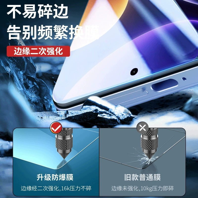 Подходит для Redmi 12, закалённое стекло 5G ультрапрозрачное, полноэкранное покрытие, защитная плёнка Redmi 12C против любопытства, противоударная и противовзрывная