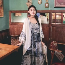 波西米亚民族风刺绣流苏防晒衣服女士夏季薄款外披肩长款开衫上衣