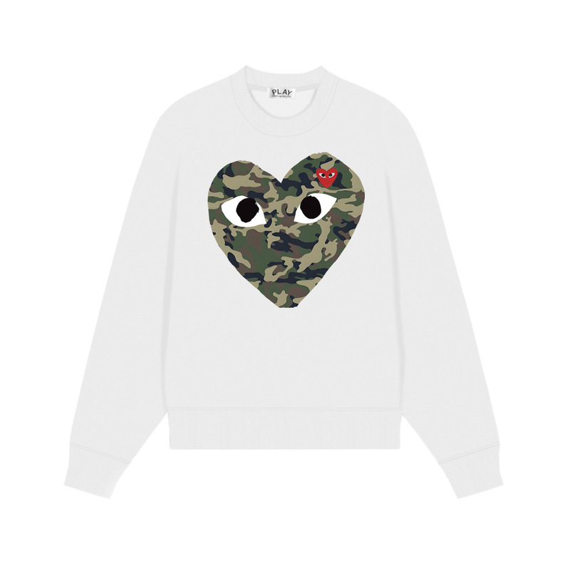 Comme des Garcons川久PLAY刺绣爱心秋冬季长袖圆领毛圈卫衣 男女|undefined