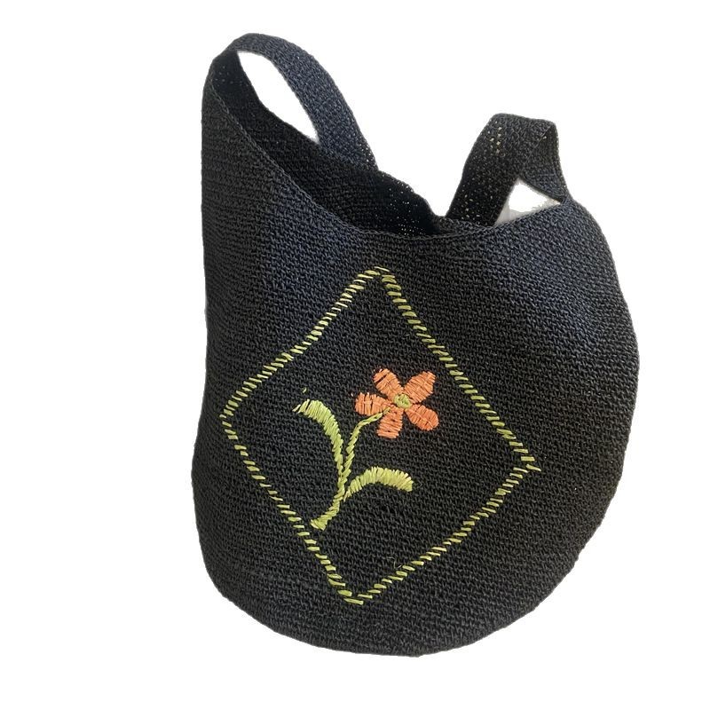 High Quality New Hand-Woven Bucket Bag Crochet Flower Tote Bag Vacation Travel Shoulder Bag For Women Large Capacity - Thumbnail 5