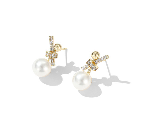 Night market stall supply 925 silver needle pearl earrings ins style fashion versatile earrings simple temperament earrings wholesale