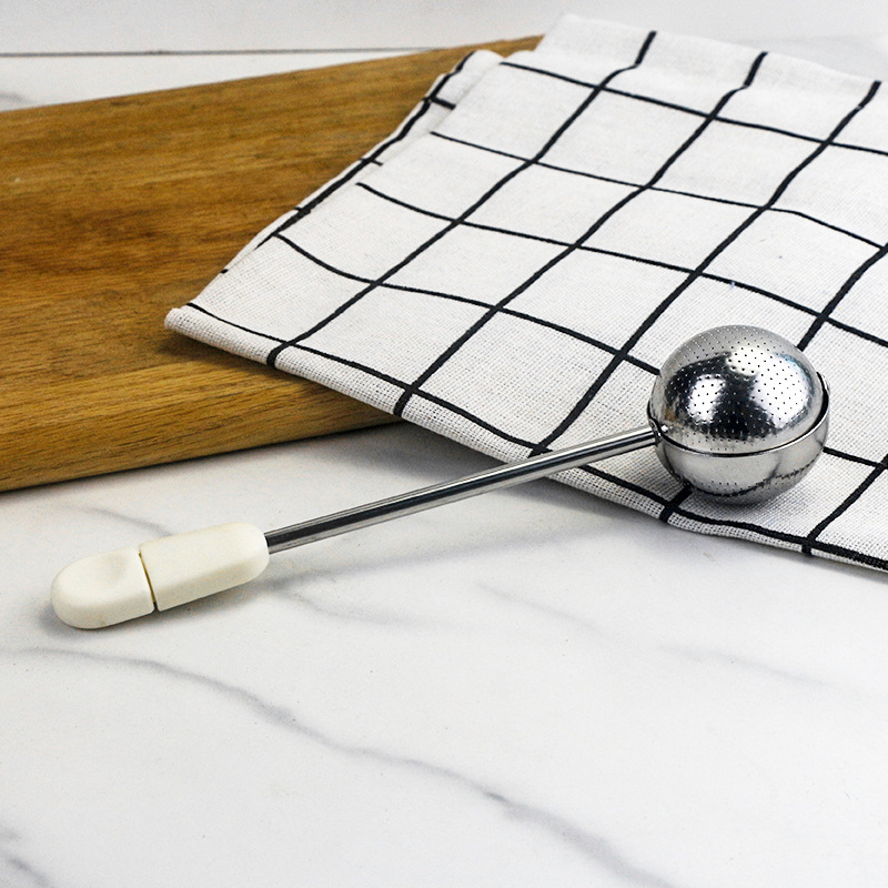 Creativo 304 acero inoxidable rotativo filtro de té polvo de filtro de té bolas de condimento gran agujero filtro de té doméstico