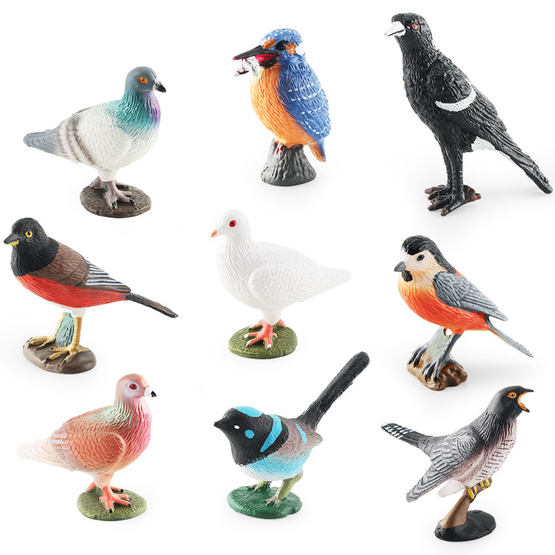 Simulación de exportación transfronteriza aves voladoras animal modelo paloma Magpie Cuco gorrión escritorio decoración estática juguete