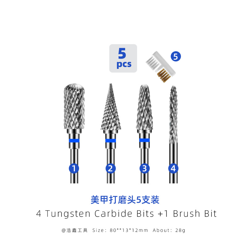 acero tungsteno uñas pulizando cabeza caja cerámica pulizante de piel muerta pretratamiento de eliminación de uñas pulizante herramienta de uñas