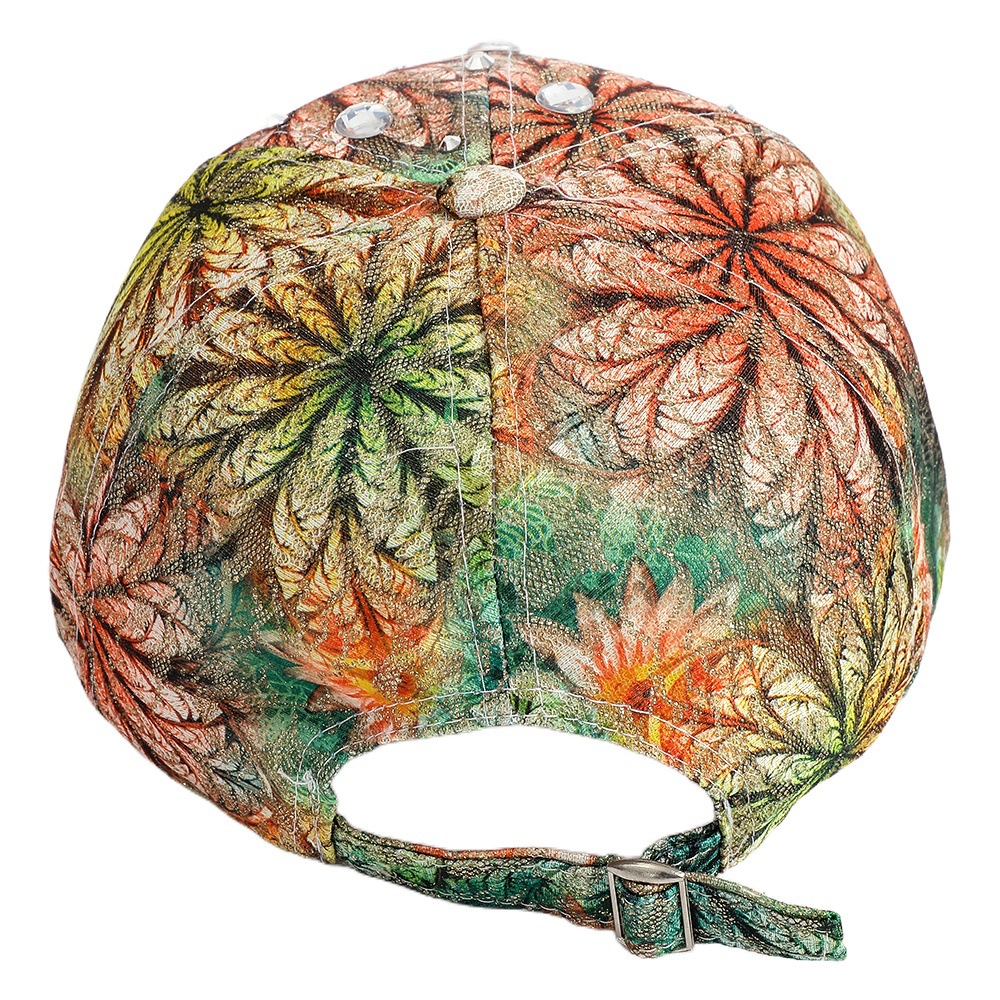 Nueva perla hecha a mano gorra de béisbol de primavera y verano de las mujeres de la hoja de arce de encaje sombrero para el sol al aire libre estilo Coreano colorido casquillo enarbolado