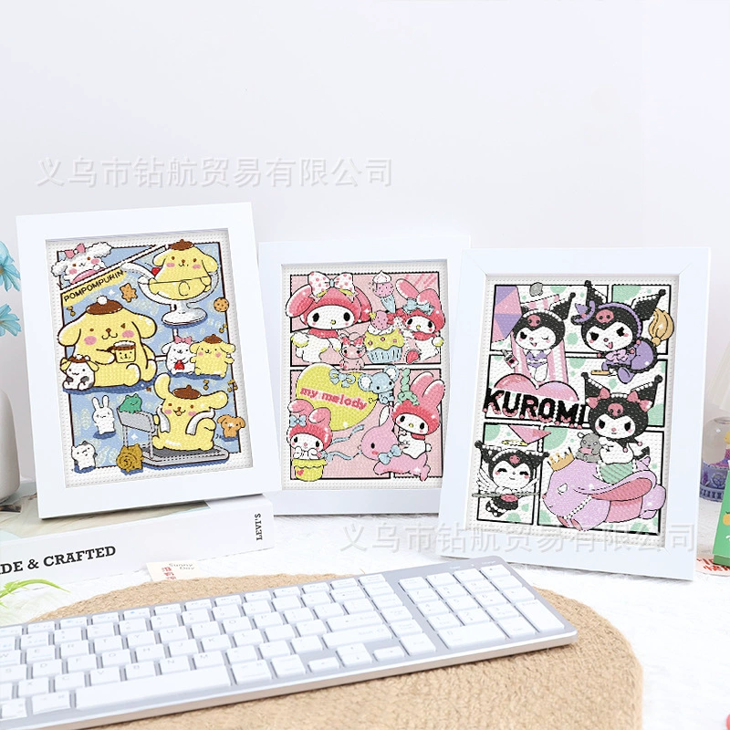 Kuromi алмазная живопись Sanrio детский handmade diy алмазная наклейка студенты полная алмазная мозаика живопись подарок оптом