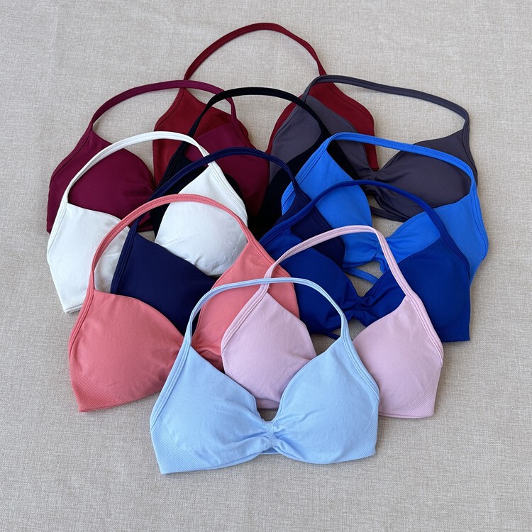 Impact Thin Strap Halter Bra Df Series New Sports Yoga Top Women's Beauty Back Iron Fitness Intimates