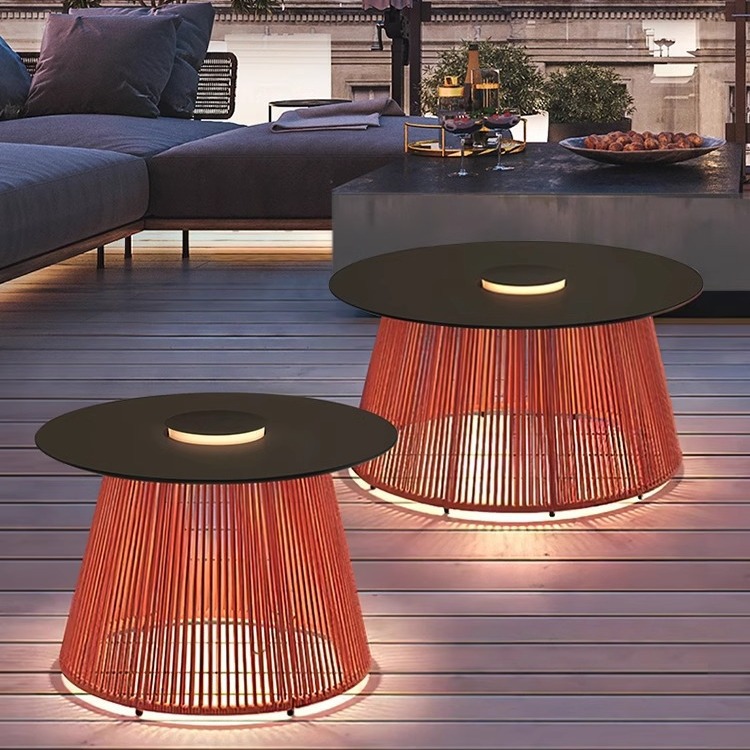 Lámpara de mesa de café lámpara solar al aire libre lámpara de jardín balcón atmósfera lámpara terraza jardín diseño patio decoración lámpara de paisaje